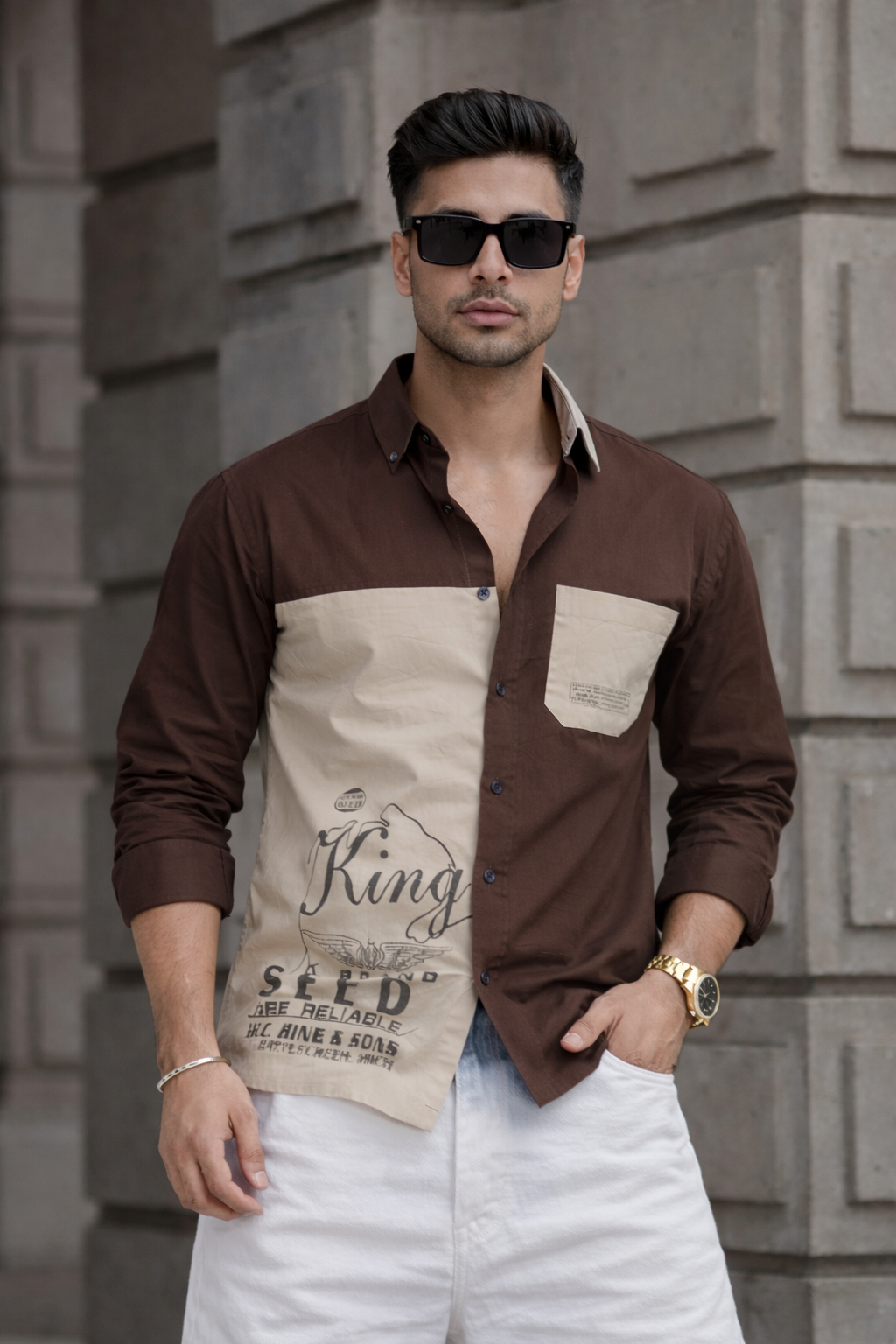 Casual shirt for Mens- Brown