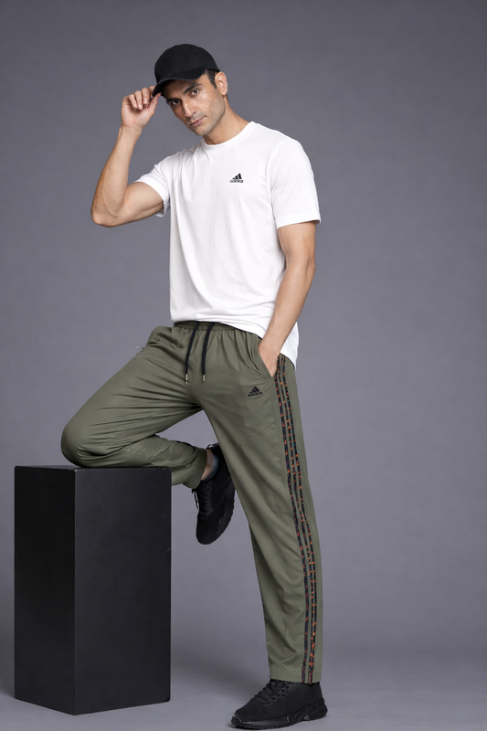 Men's Olive green Winter lower with contrast Side Tape