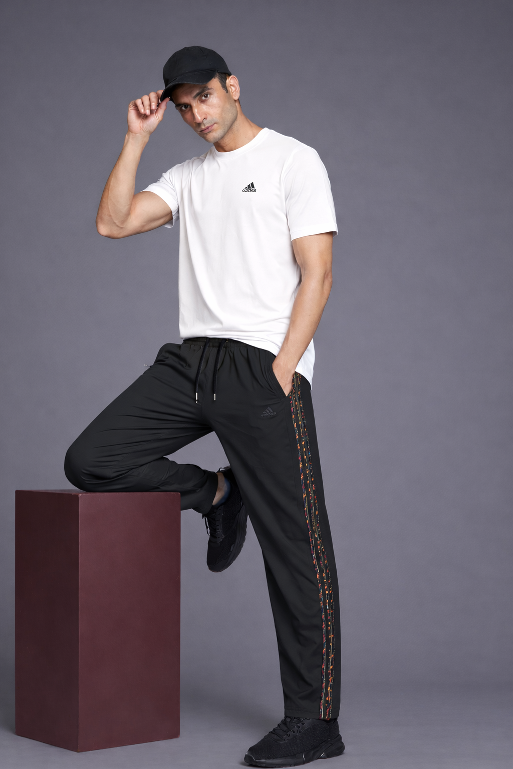 Men's Black Winter lower with contrast Side Tape