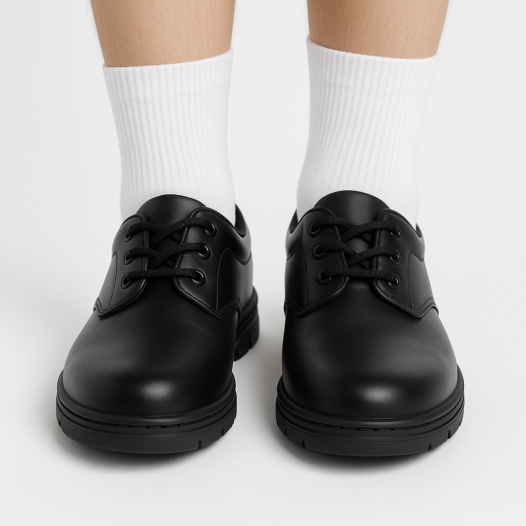 Black Lace School shoes for Boys